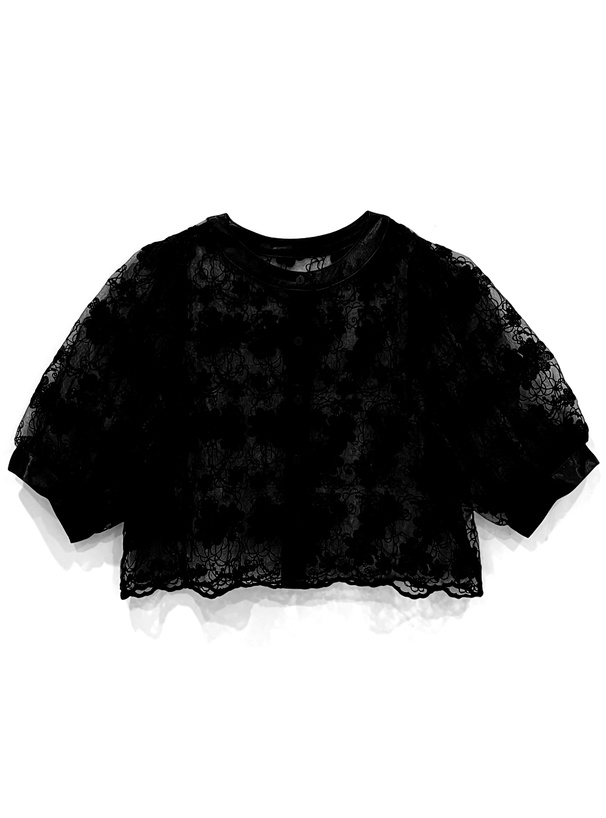 花柄刺繍オーガンジースカラップカーディガン