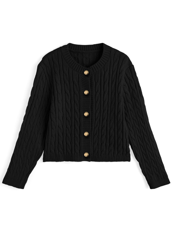 ケーブル編みニットカーディガン[hr20]