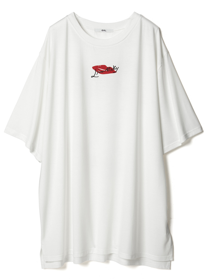 バックハートロゴプリントTシャツワンピース