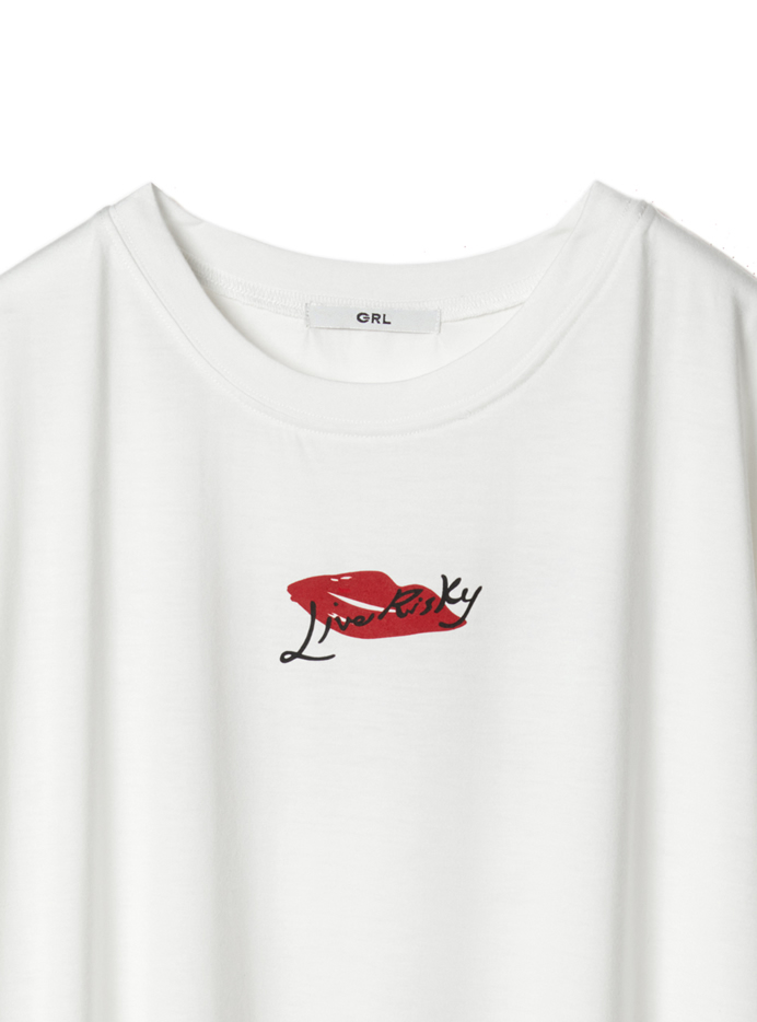 バックハートロゴプリントTシャツワンピース