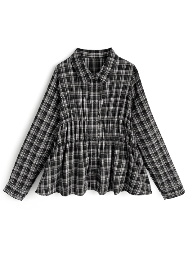 チェック柄シャーリングシャツ