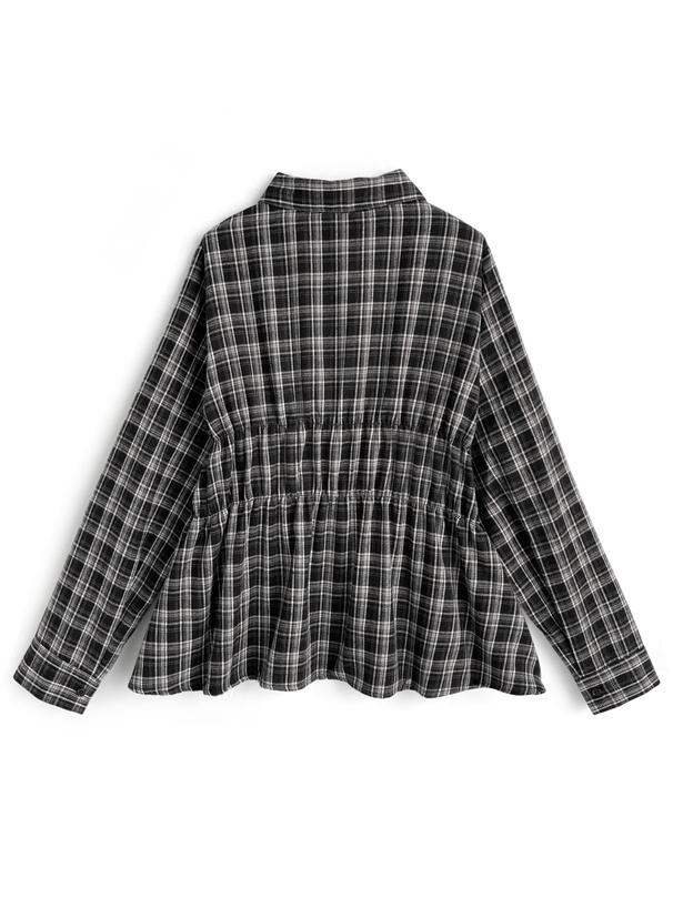 チェック柄シャーリングシャツ
