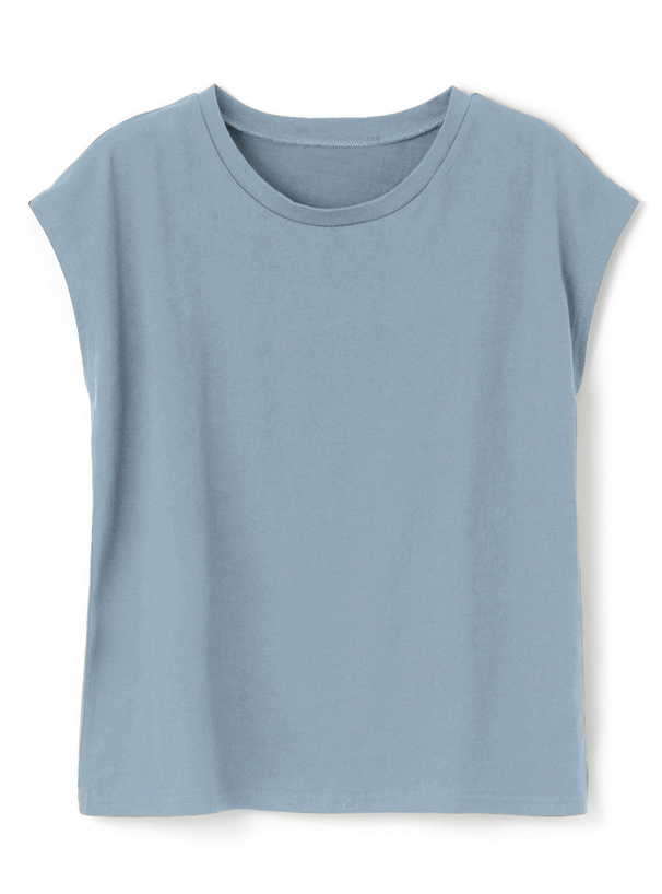 USAコットンベーシックフレンチスリーブトップス