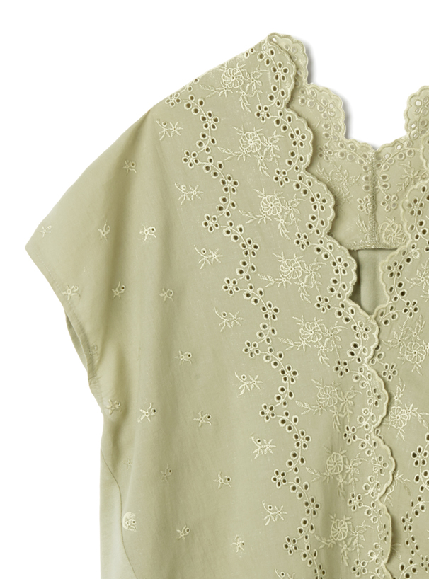スカラップ刺繍レーストップス