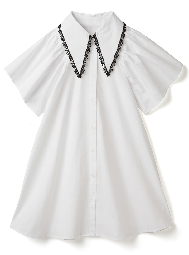 配色レースシャツフレアミニワンピース Iz381 レディースファッション通販のグレイル Grl 公式