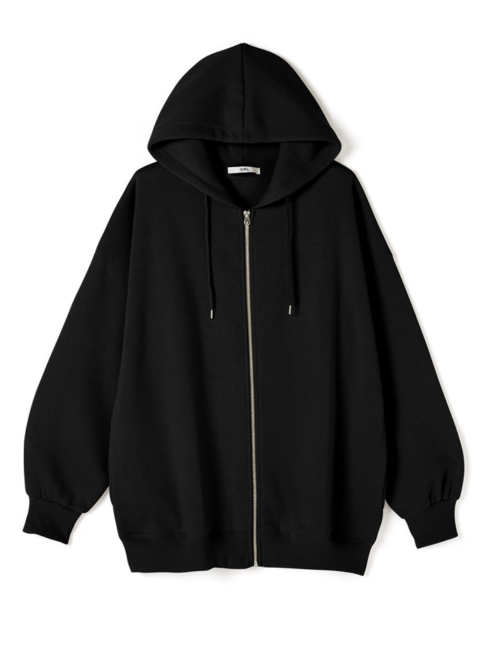 裏起毛フロントファスナービッグパーカー