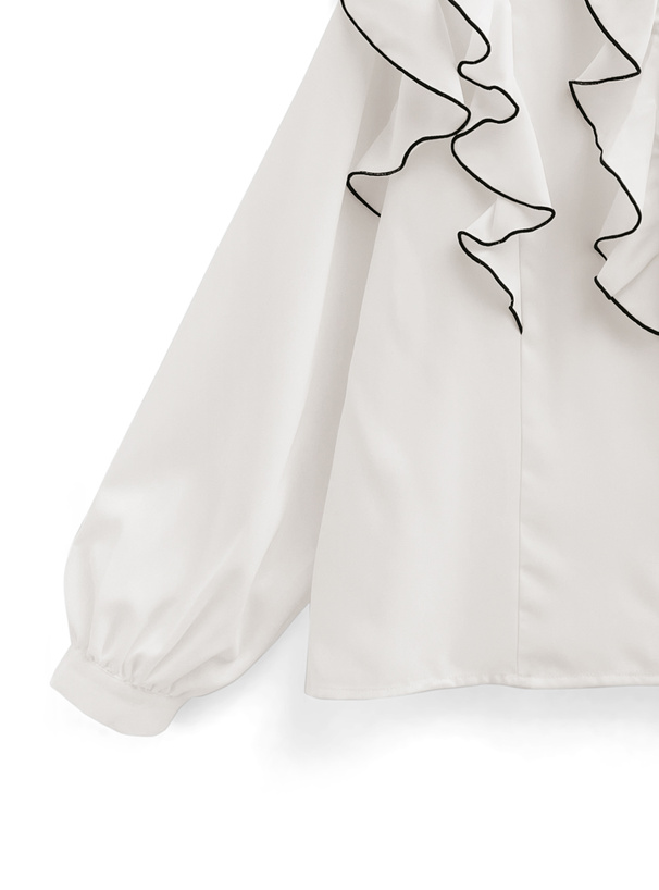 配色メロウフリルブラウス