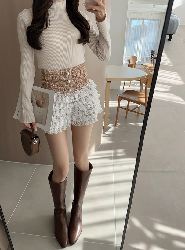レースツイードショートパンツ