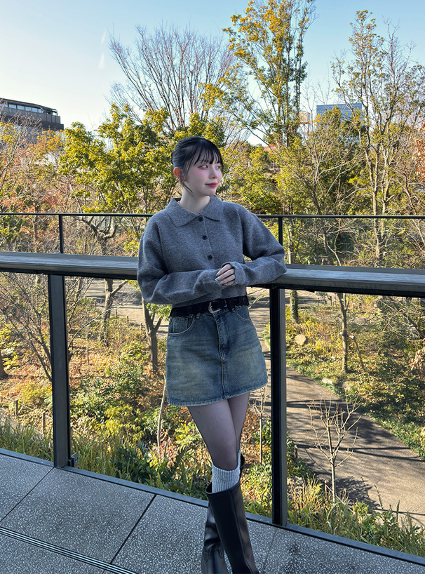 レースショート丈ニットカーディガン[jm005] | レディース