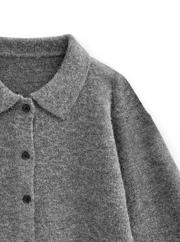 レースショート丈ニットカーディガン