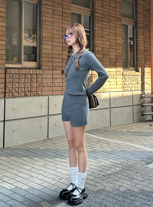 LOUD MOUTH ポロシャツ・ショートパンツ セットアップ ポロシャツxショートパンツニットセットアップ[jm015