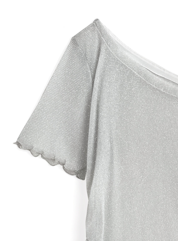 ワンショルダーラメトップス