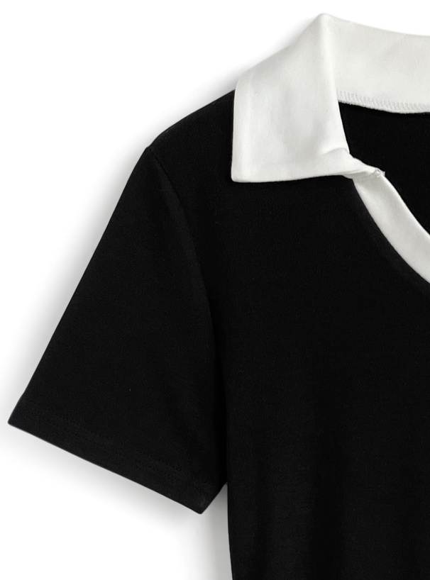 アシメプリーツポロミニワンピース