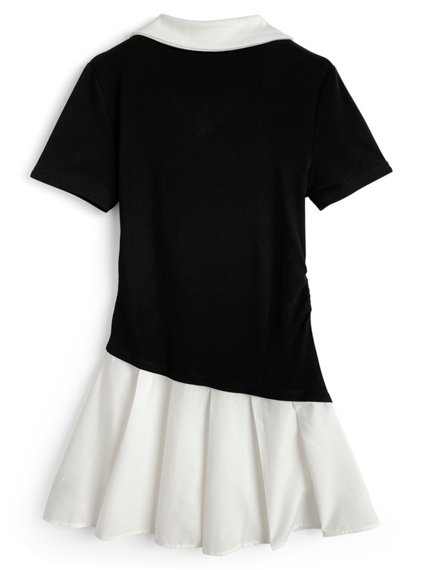 アシメプリーツポロミニワンピース