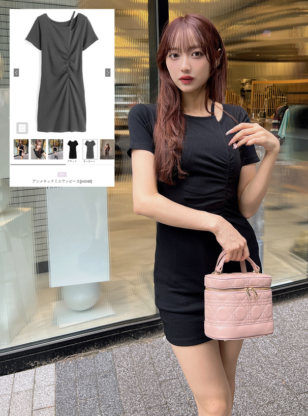 アシメネックミニワンピース[jm048] | レディースファッション通販の