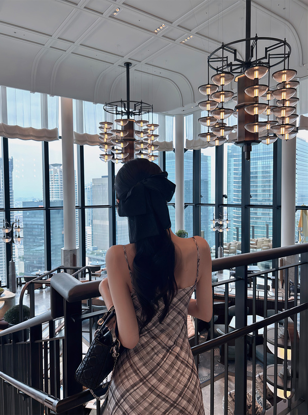 チェック柄イレヘムチュールフリルキャミソールワンピース