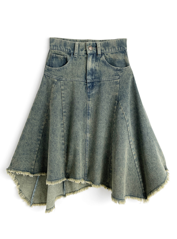 イレヘム切替デニムスカート[jm055]