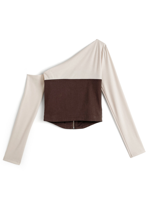 ビスチェドッキングワンショルダートップス