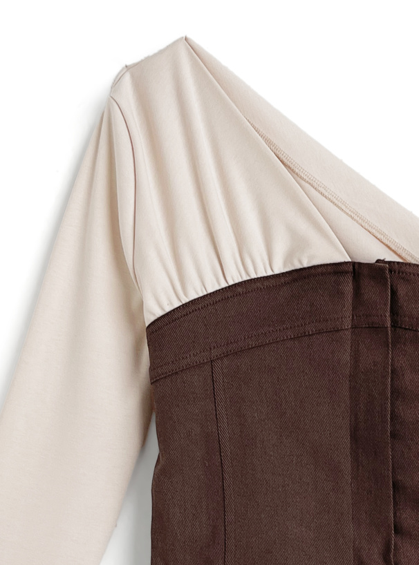 ビスチェドッキングワンショルダートップス