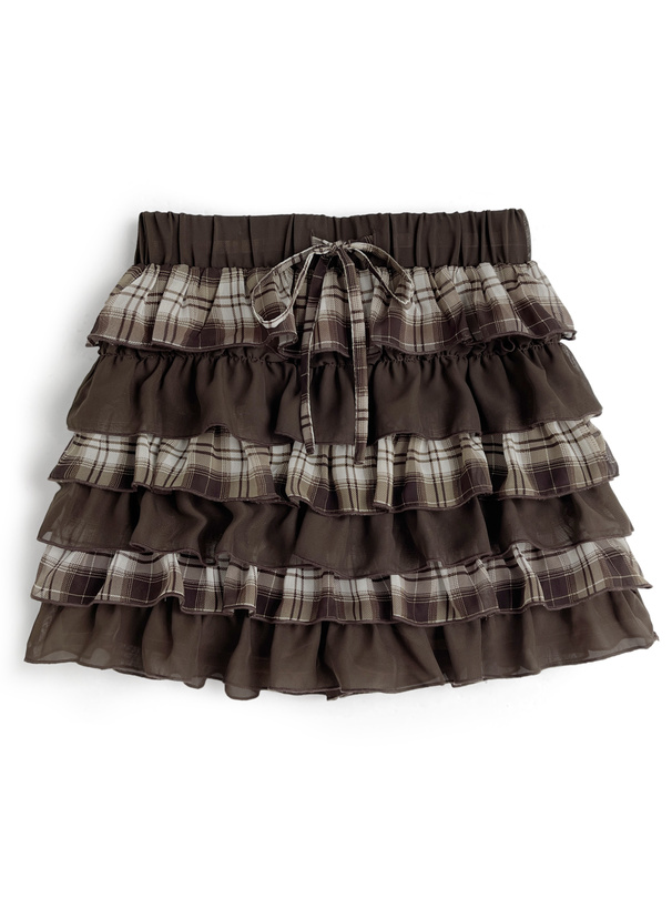 チェック柄ティアードキュロット[jm057] | レディース