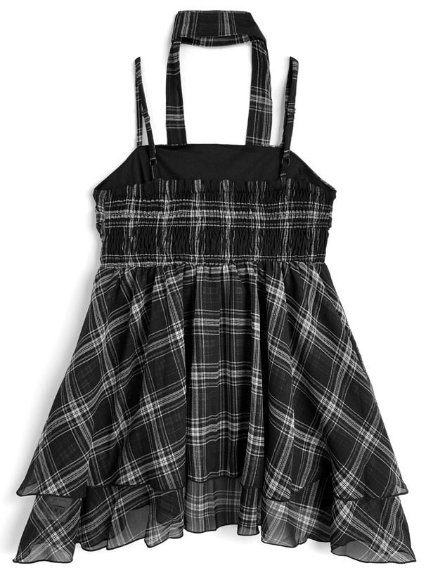 チョーカー付きチェック柄アシメキャミチュニック[jm058] | レディース