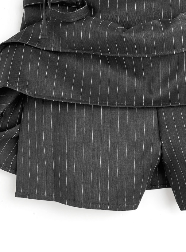 インパン裏地・ベルト付きストライプ柄フリルスカート[jm060