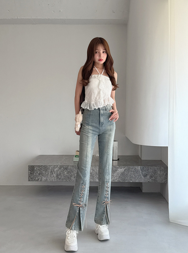 【美品】グレースコンチネンタル モッズ フリル クロップド丈 ラクーン 2way 美品】グレースコンチネンタル モッズ フリル クロップド丈