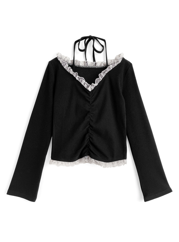 フロントギャザークロスネックレーストップス