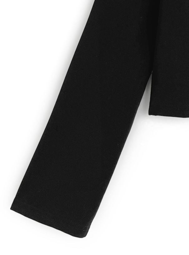 シャツレイヤード風フロントリボントップス