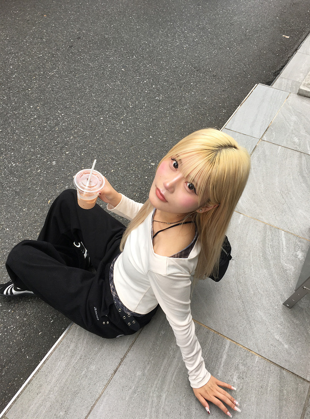 チェック柄レイヤード風アシンメトリートップス