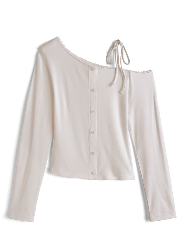 ワンショルダーリボントップス