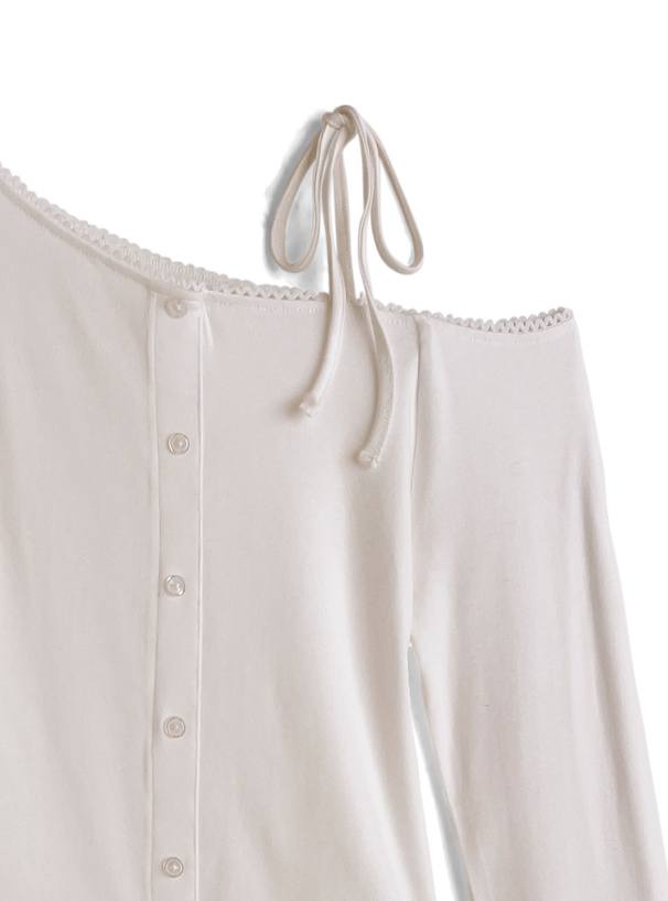 ワンショルダーリボントップス