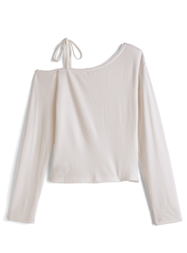 ワンショルダーリボントップス