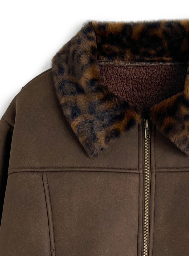 レオパード柄ファースエードボアジャケット[jm081] | レディース