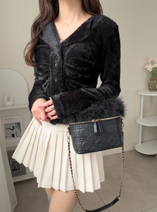 オープンカラーフロントギャザーシャギートップス[jm082] | レディース