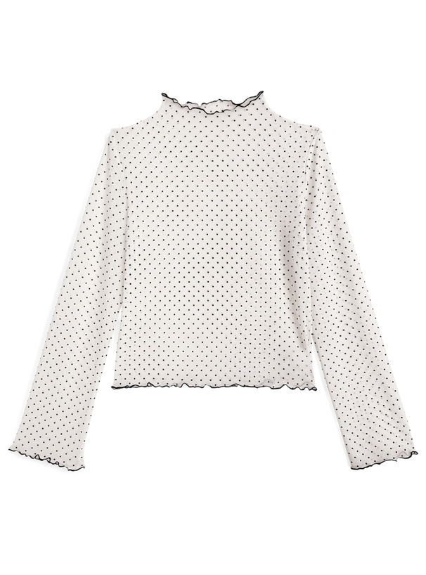 ドット柄メロウシアートップス[jm083]