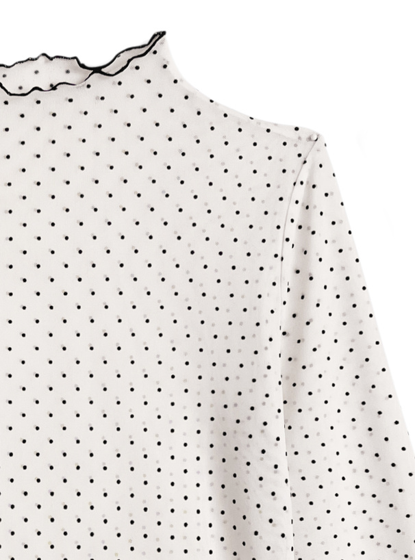 ドット柄メロウシアートップス