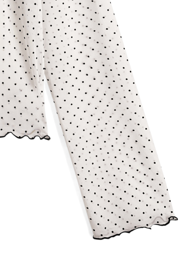 ドット柄メロウシアートップス