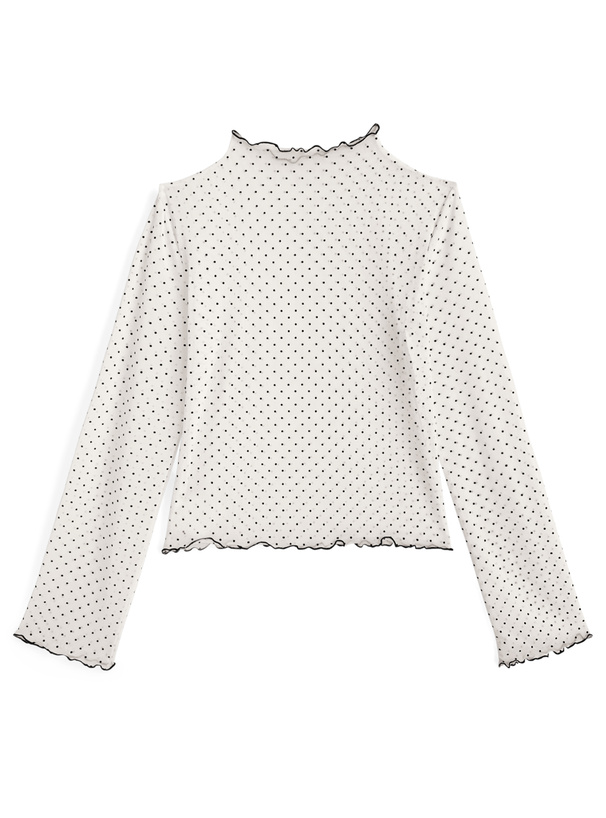 ドット柄メロウシアートップス