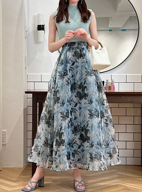 花柄オーガンジーフレアスカート[js16] | レディースファッション通販 
