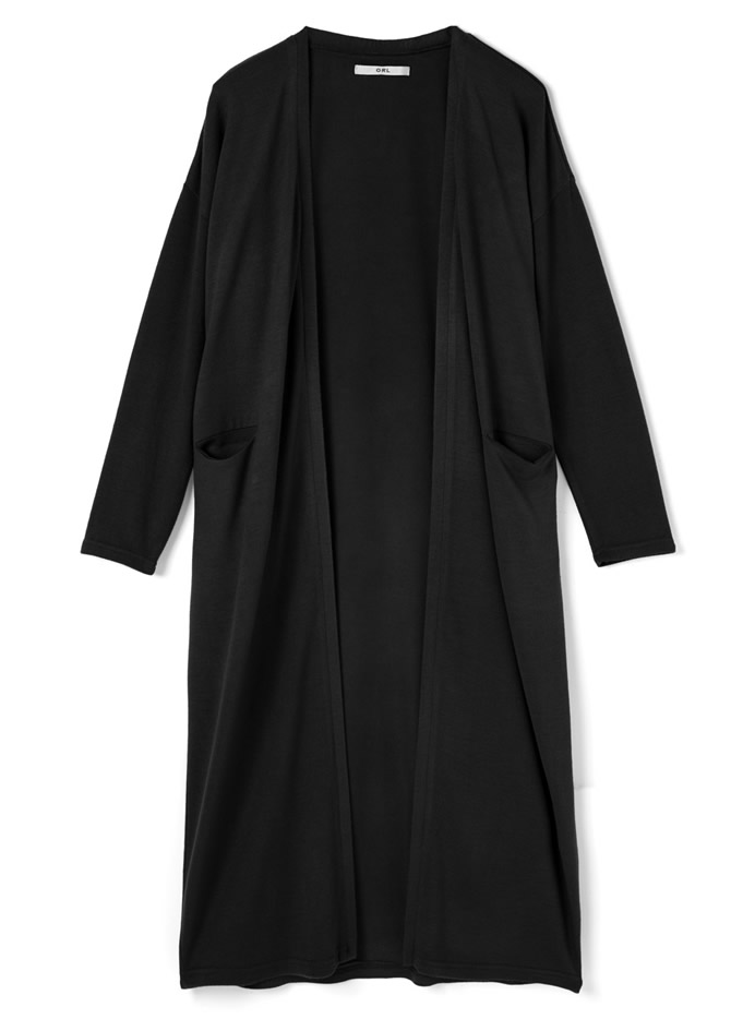 ロングニットソーカーディガン