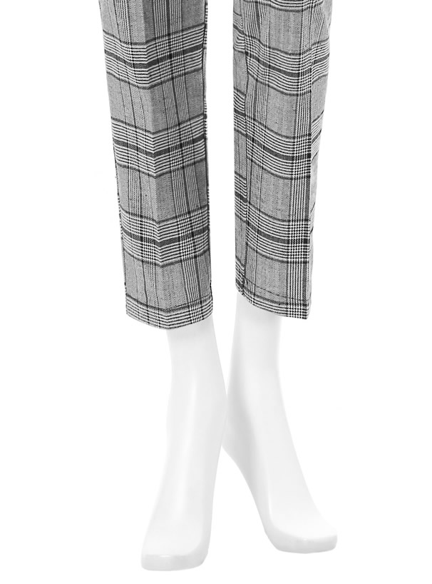 グレンチェックテーパードパンツ