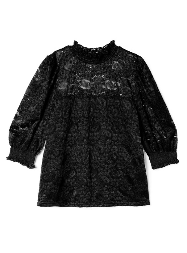 ハイネックパワショルレーストップス