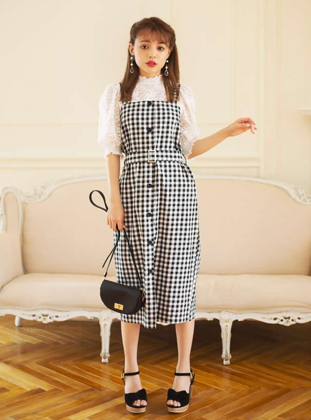 ハイネックパワショルレーストップス