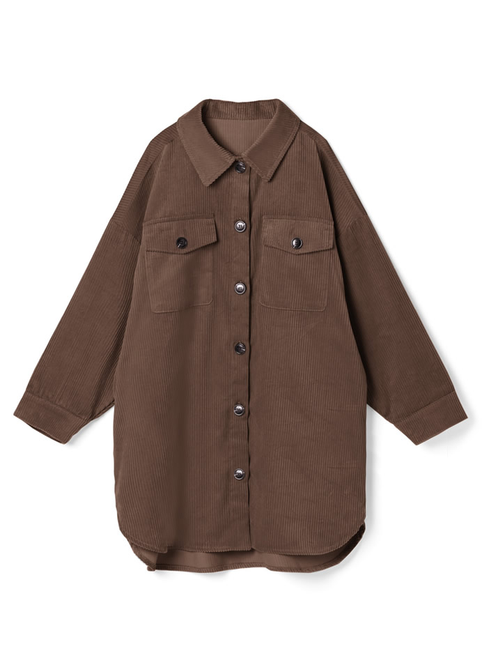 コーデュロイロングシャツジャケット