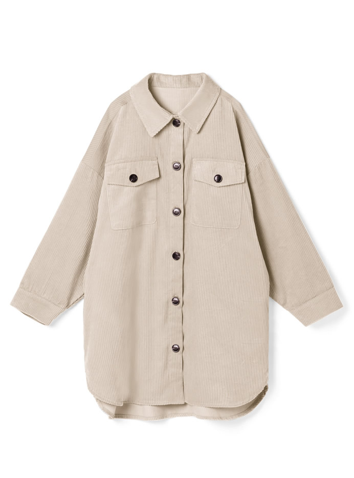 コーデュロイロングシャツジャケット
