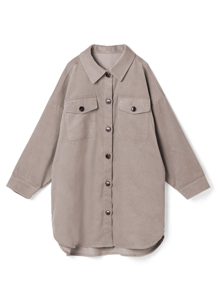 コーデュロイロングシャツジャケット