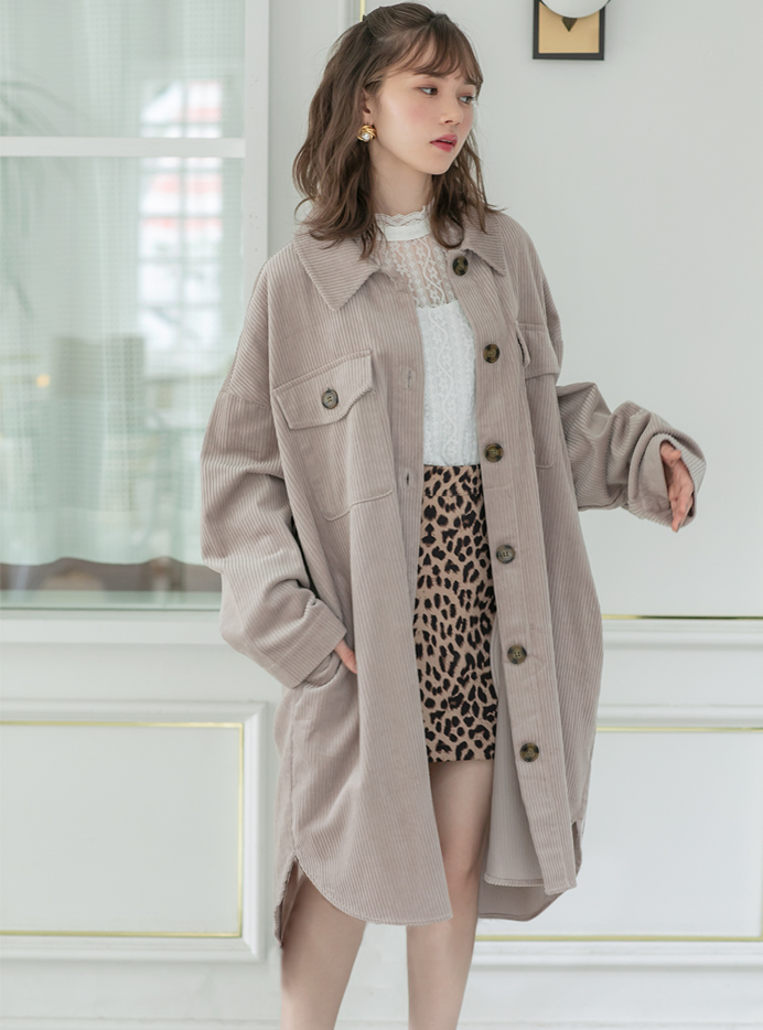コーデュロイロングシャツジャケット
