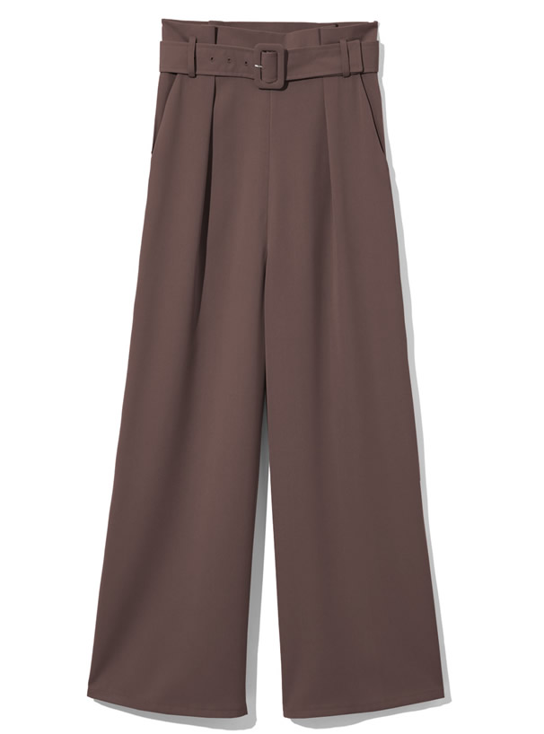 ベルト付ワイドパンツ