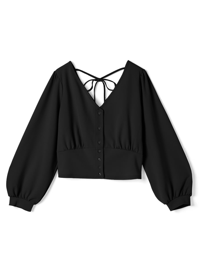 カットジョーゼット前後2wayカシュクールトップス